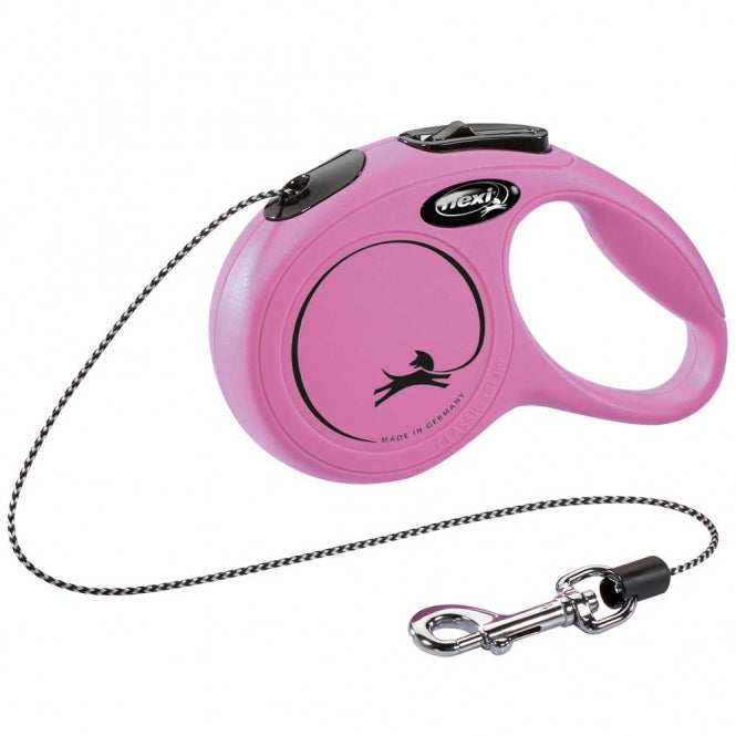 FLEXI Rollleine New CLASSIC Seil - 3m, bis 8kg - Pink