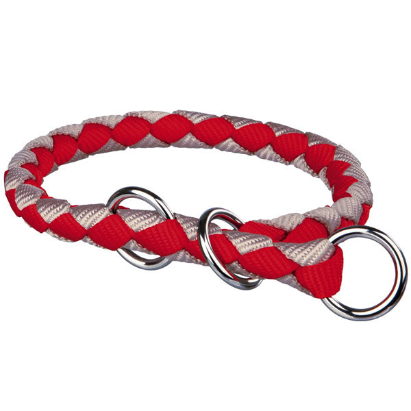 Trixie Cavo Würger / Zug-Stopp-Halsband - rot/silber - 47-55 cm/ 18 mm