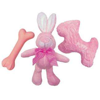 Karlie Welpen-Spielset im Körbchen - Rosa