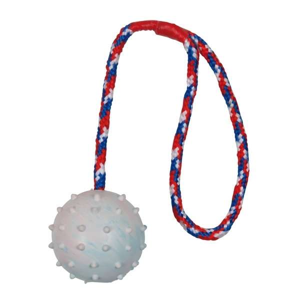 Trixie Naturgummiball am Seil - 6 cm / 30 cm