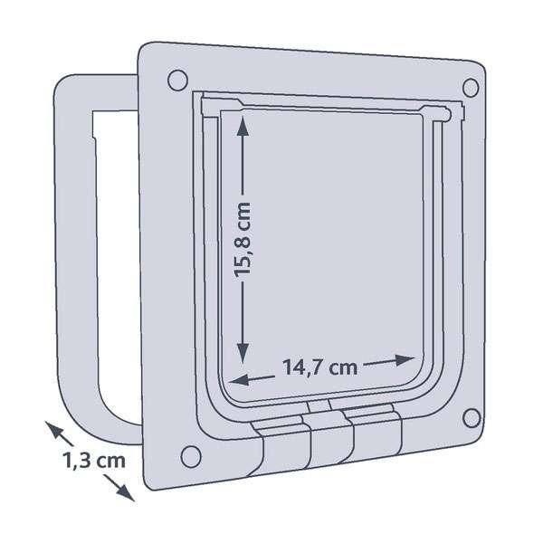 Trixie Katzentür FreeCat de Luxe 4-Wege - Grau
