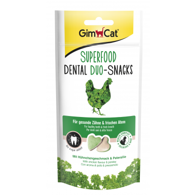 GimCat Superfood Dental Duo-Snacks mit Hühnchengeschmack und Petersilie, 40 g