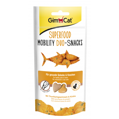 GimCat Superfood Mobility Duo-Snacks mit Thunfischgeschmack und Kürbis, 40 g