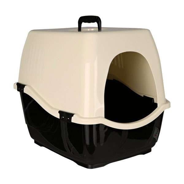 Trixie Katzentoilette Bill 1S mit Haube - schwarz/creme