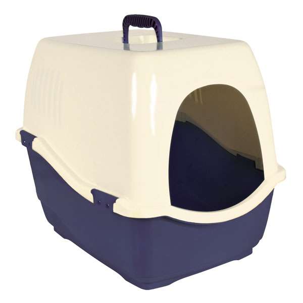 Trixie Katzentoilette Bill 1S mit Haube - blau/creme