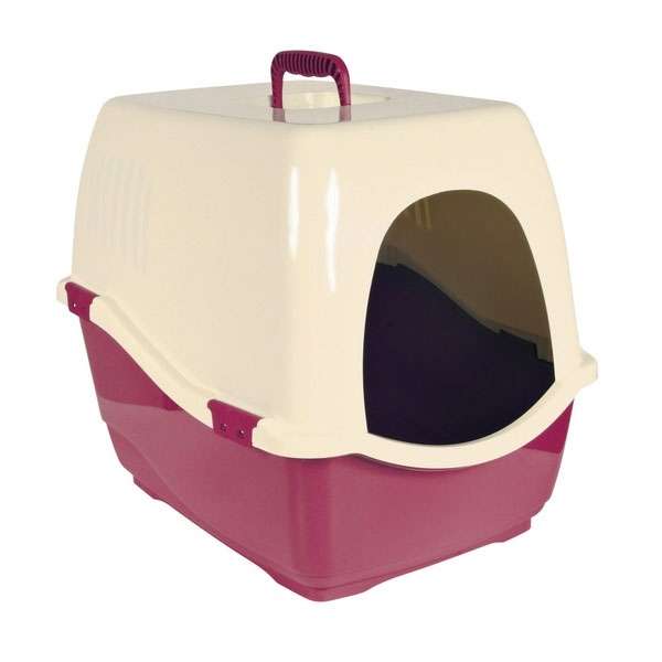 Trixie Katzentoilette Bill 1S mit Haube - bordeaux/creme
