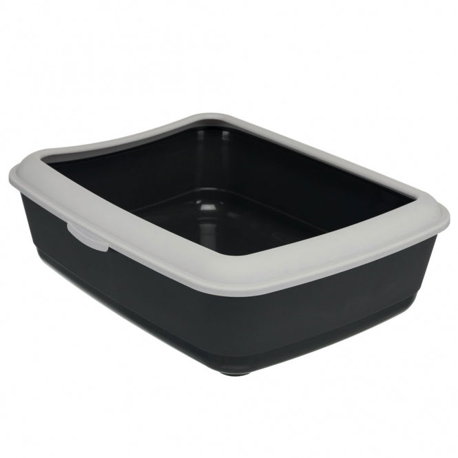 Trixie Katzentoilette Classic mit Rand - Hellgrau/Dunkelgrau