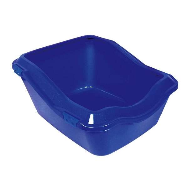 Trixie Katzentoilette Cleany Cat mit Rand - blau-metallic