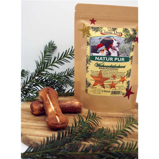 Classic Dog Weihnachtsleckerei Rinderhautstollen