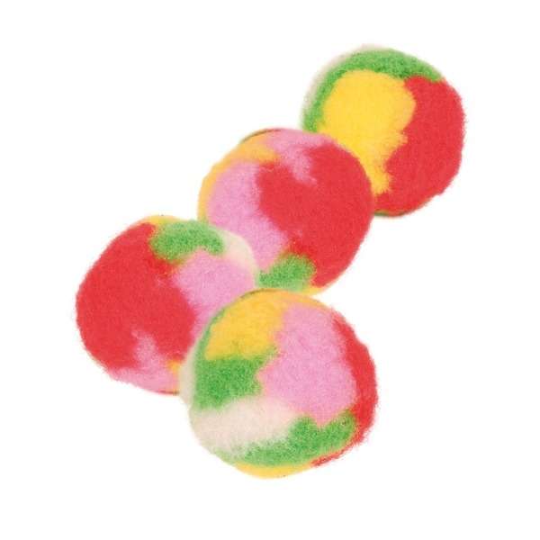 Trixie 4 Pompon-Bälle mit Catnip - 4 cm
