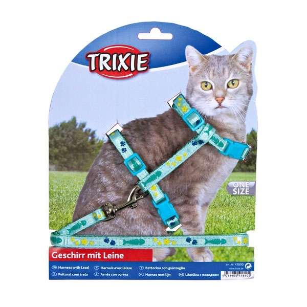 Trixie Katzen-Garnitur mit Leine - mit Motivband