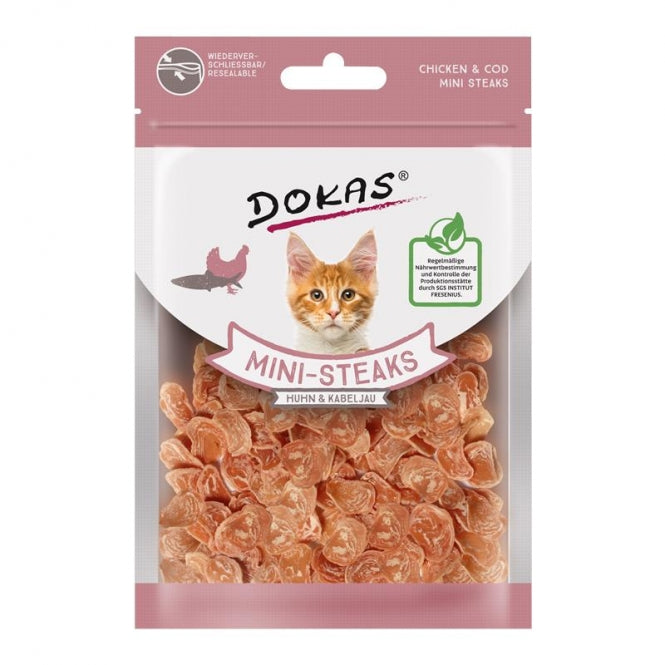 Dokas Cat Snack Ministeak Huhn & Kabeljau 25g