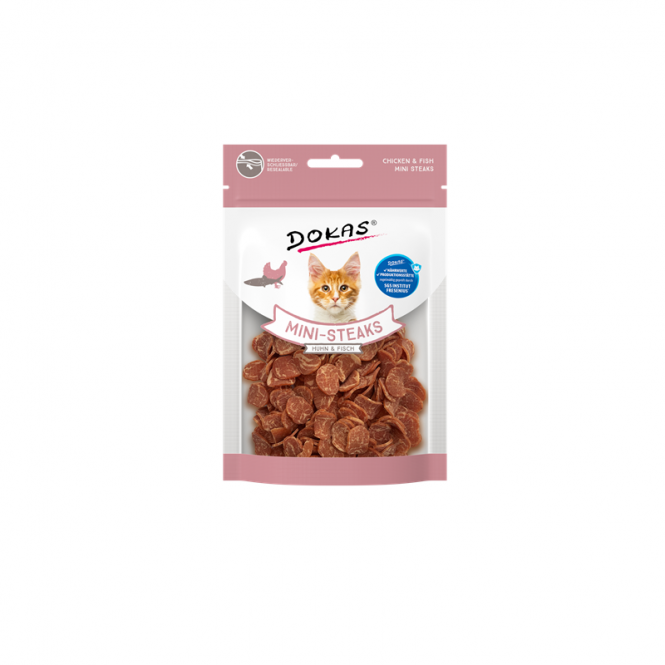 Dokas Cat Mini-Steaks Rind + Fisch 25g