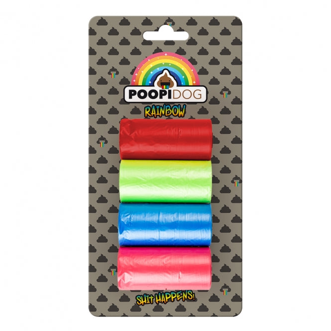 Poopidog Hundekotbeutel Rainbow - 8 x 20 Stück
