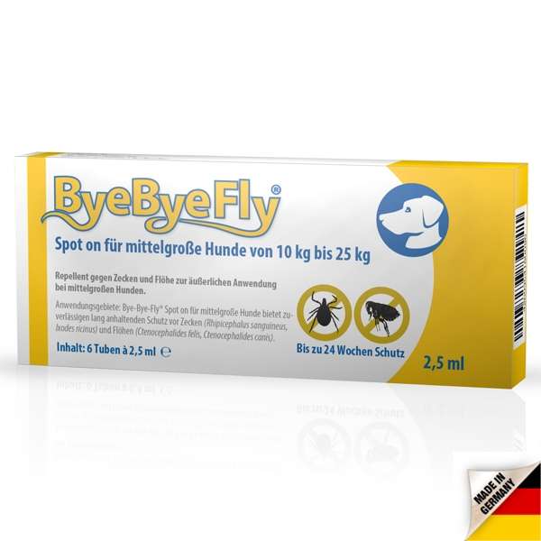 ByeByeFly® Spot-on für mittelgroße Hunde 10kg bis 25 kg