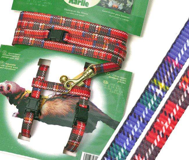 Karlie Frettchen-Geschirr - Blau kariert