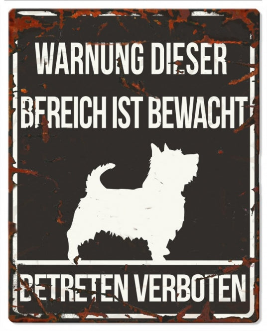 D&D Warnschild groß Terrier, schwarz