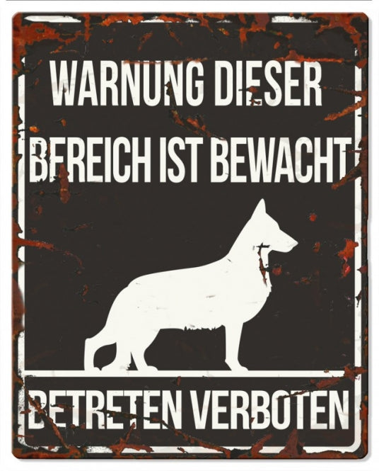 D&D Warnschild groß Deutscher Schäferhund, schwarz