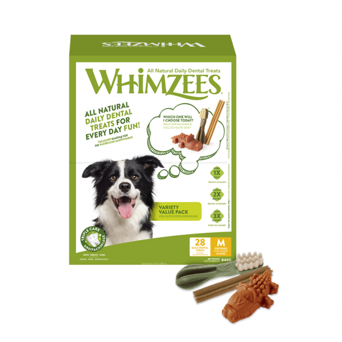 Whimzees Dog Variety Value Box M - 28 Treats