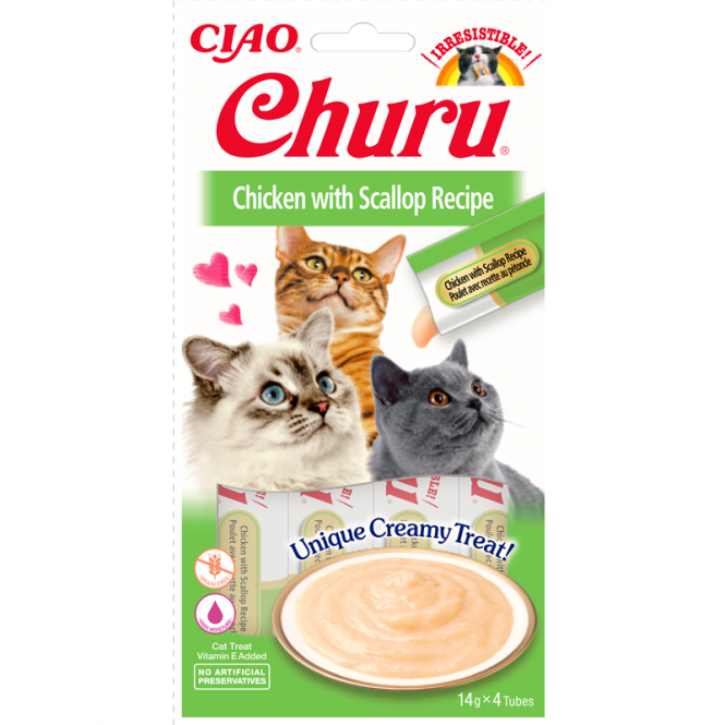 Inaba Churu Cat Püree Huhn & Jakobsmuschel 4 x 14g