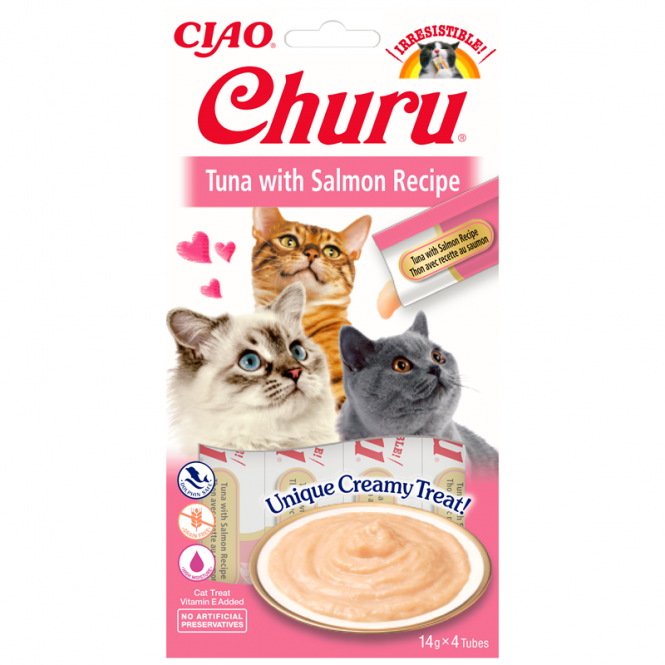 Inaba Churu Cat Püree Thunfisch& Lachs 4 x 14g