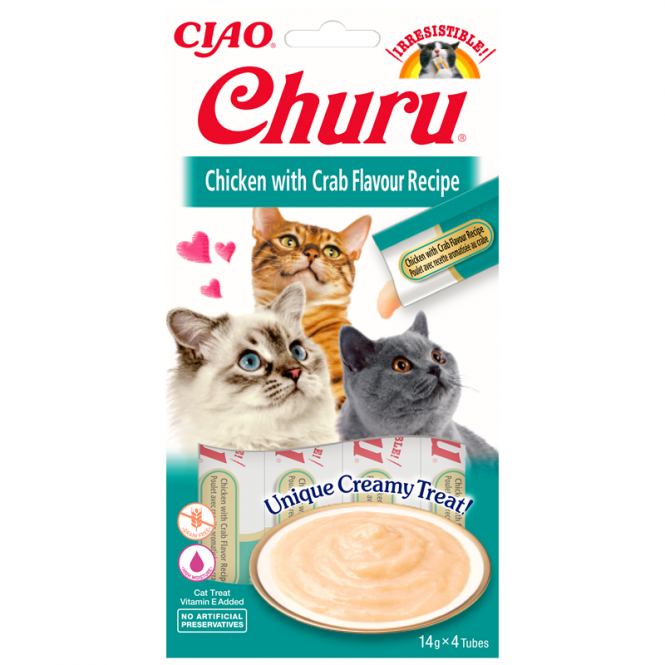 Inaba Churu Cat Püree Huhn & Krabben 4 x 14g