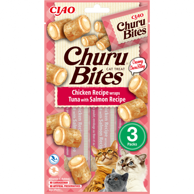 Inaba Churu Cat Snack Bites Huhn & Thun & Lachs 3x10g