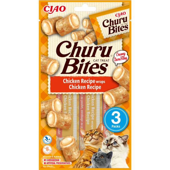 Inaba Churu Cat Snack Bites Huhn 3x10g