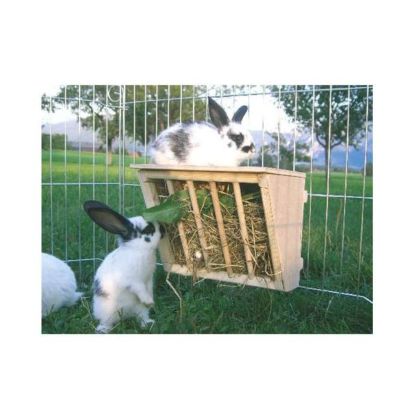 Kerbl Holz-Heuraufe mit Sitzbrett