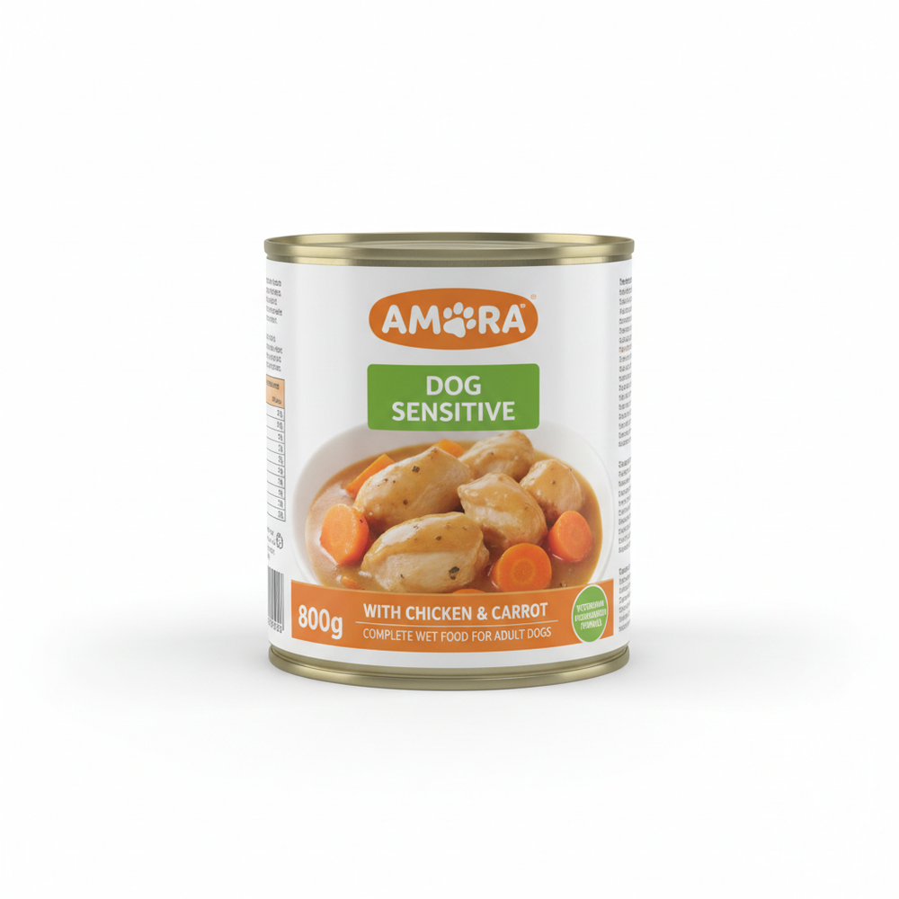 AMORA Dog Sensitive Huhn & Karotte 800g Seitenansicht