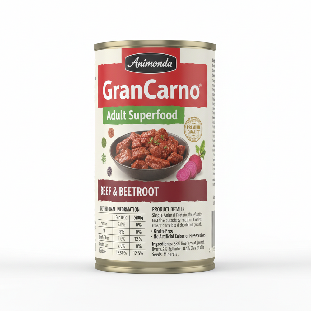 Animonda GranCarno Adult Superfood Rind & Rote Beete 400g Seitenansicht