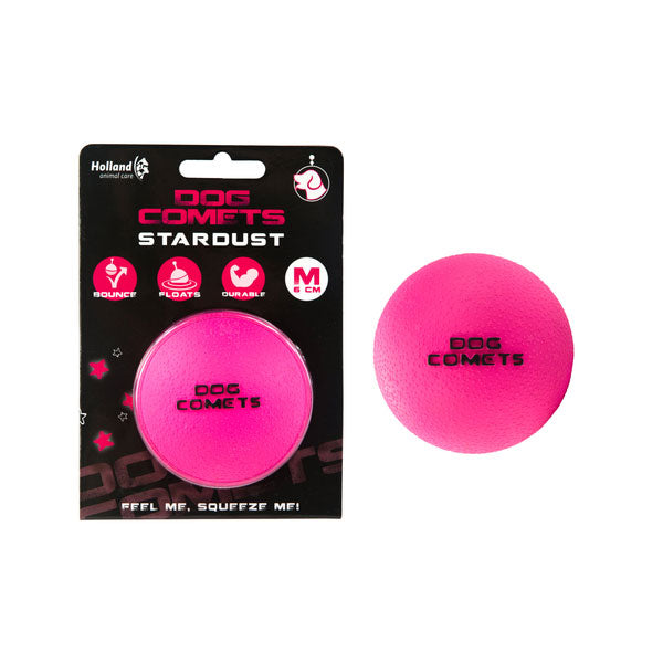 Dog Comets Ball Stardust - Schwarz/Rosa