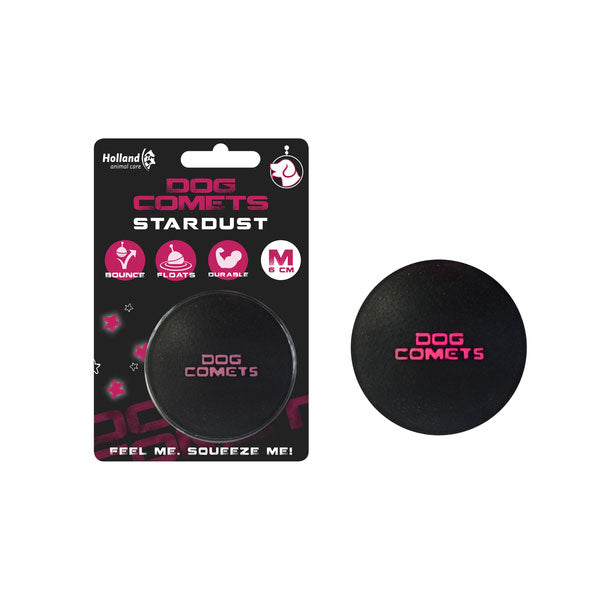 Dog Comets Ball Stardust - Schwarz/Rosa