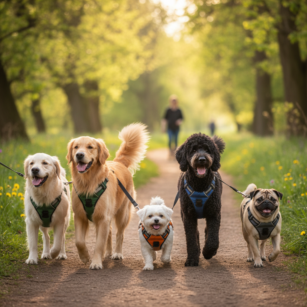 Einstellbare Hundeweste in Verwendung