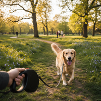 Einziehbare Hundeleine in Verwendung