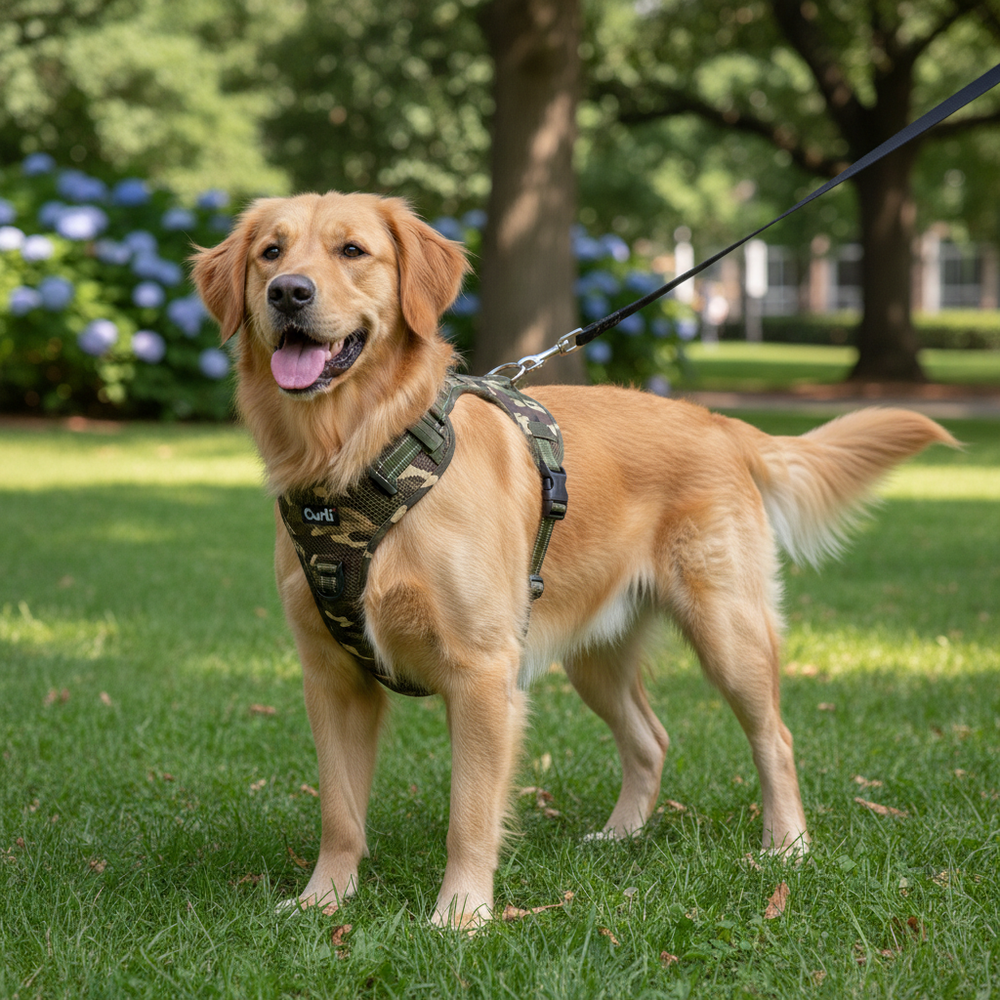 Großer Hund trägt Curli Vest Geschirr XL