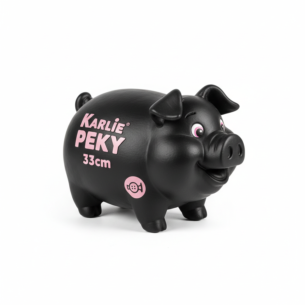 Karlie Latex-Schwein PEKY Schwarz Groß 33cm Quietschspielzeug