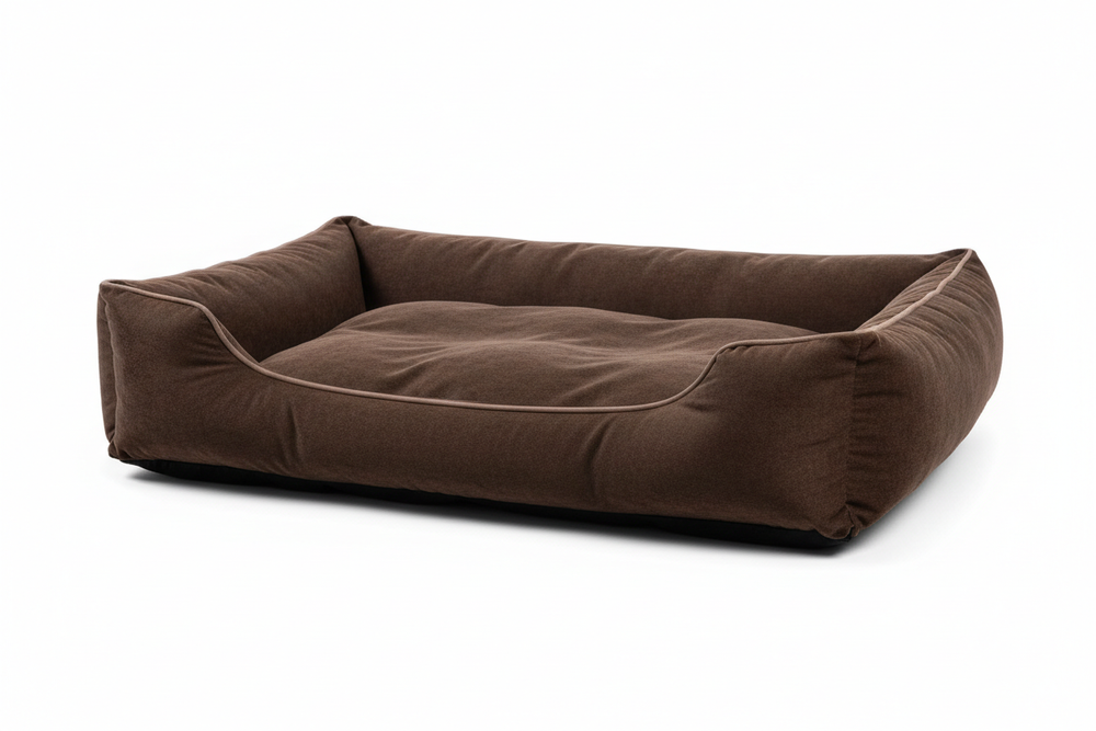 Lebon Hundebett Paula PLUS Dunkelbraun 100x75cm - Seitenansicht
