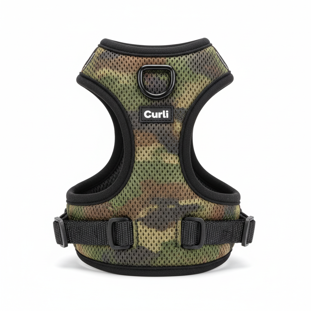 Curli Vest Geschirr Air-Mesh Camo - Rückansicht mit D-Ring
