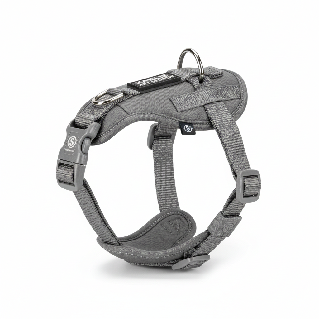 Karlie Art Sportiv Silverplus Geschirr Grau 20mm Seitenansicht