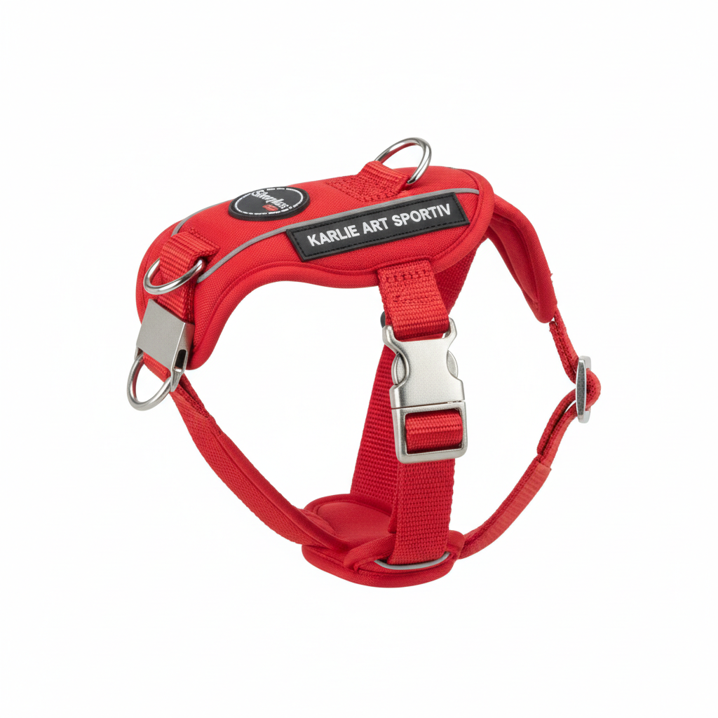 Karlie Art Sportiv Silverplus Geschirr Rot 10mm Seitenansicht