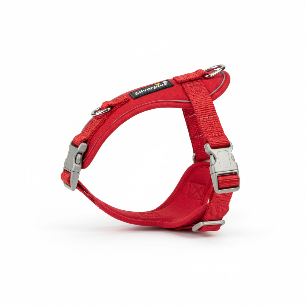 Karlie Art Sportiv Silverplus Geschirr Rot 15mm Seitenansicht