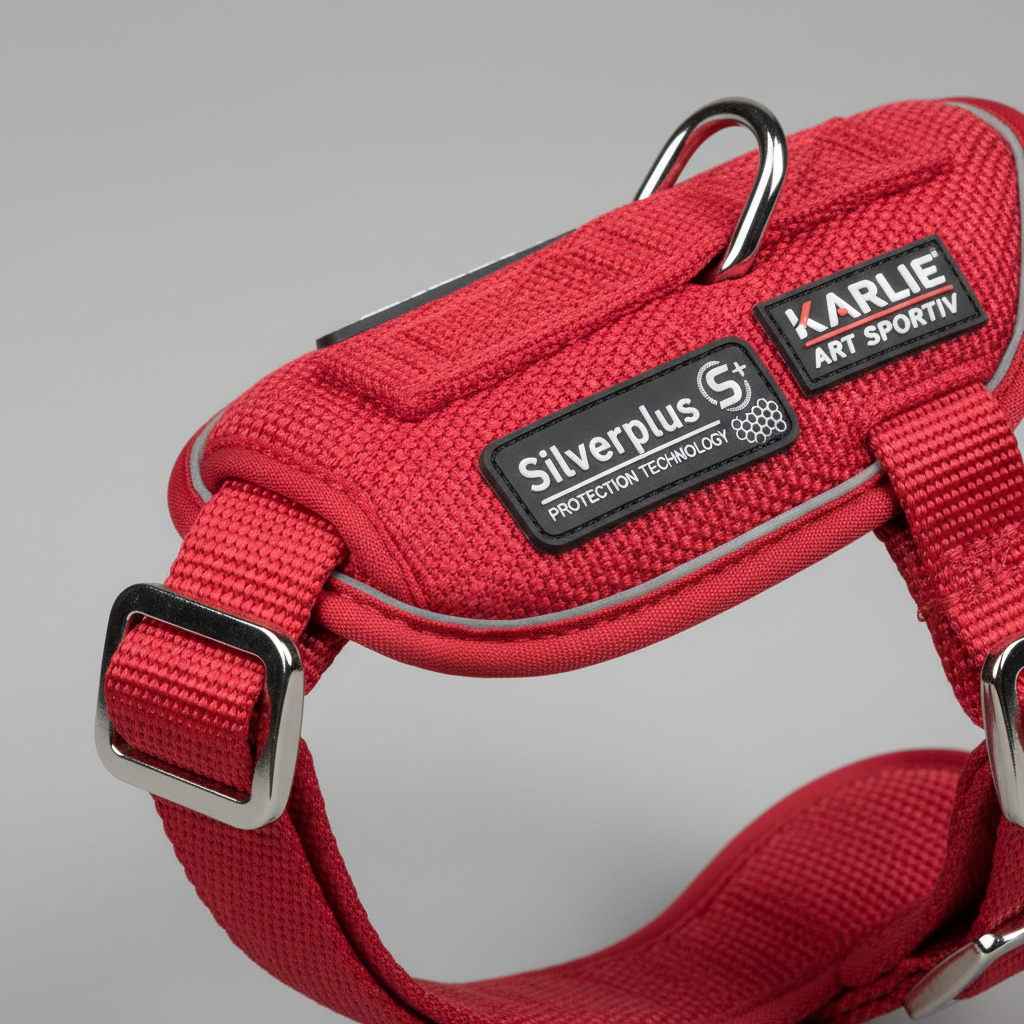 Karlie Art Sportiv Silverplus Geschirr Rot 20mm Detail