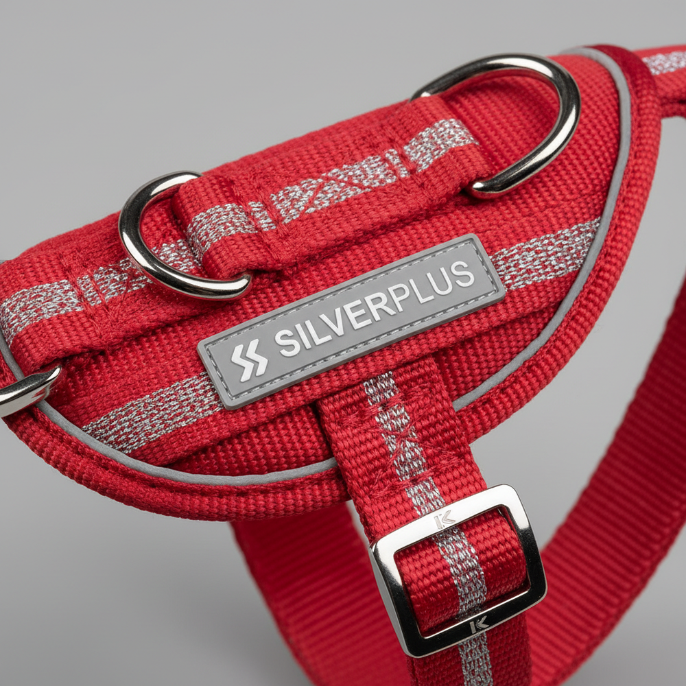 Karlie Art Sportiv Silverplus Geschirr Rot 25mm Detail