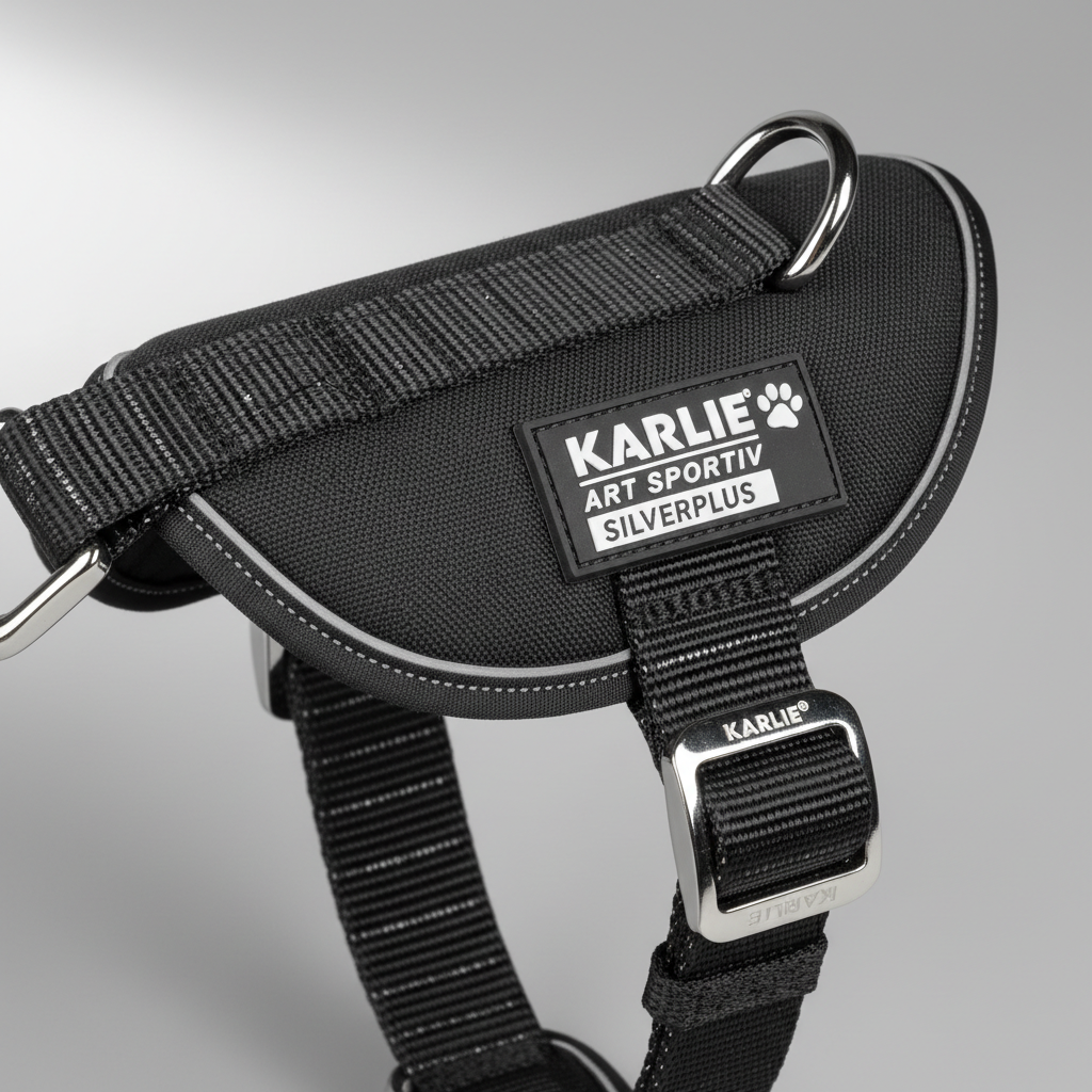 Karlie Art Sportiv Silverplus Geschirr Schwarz 10mm Detail