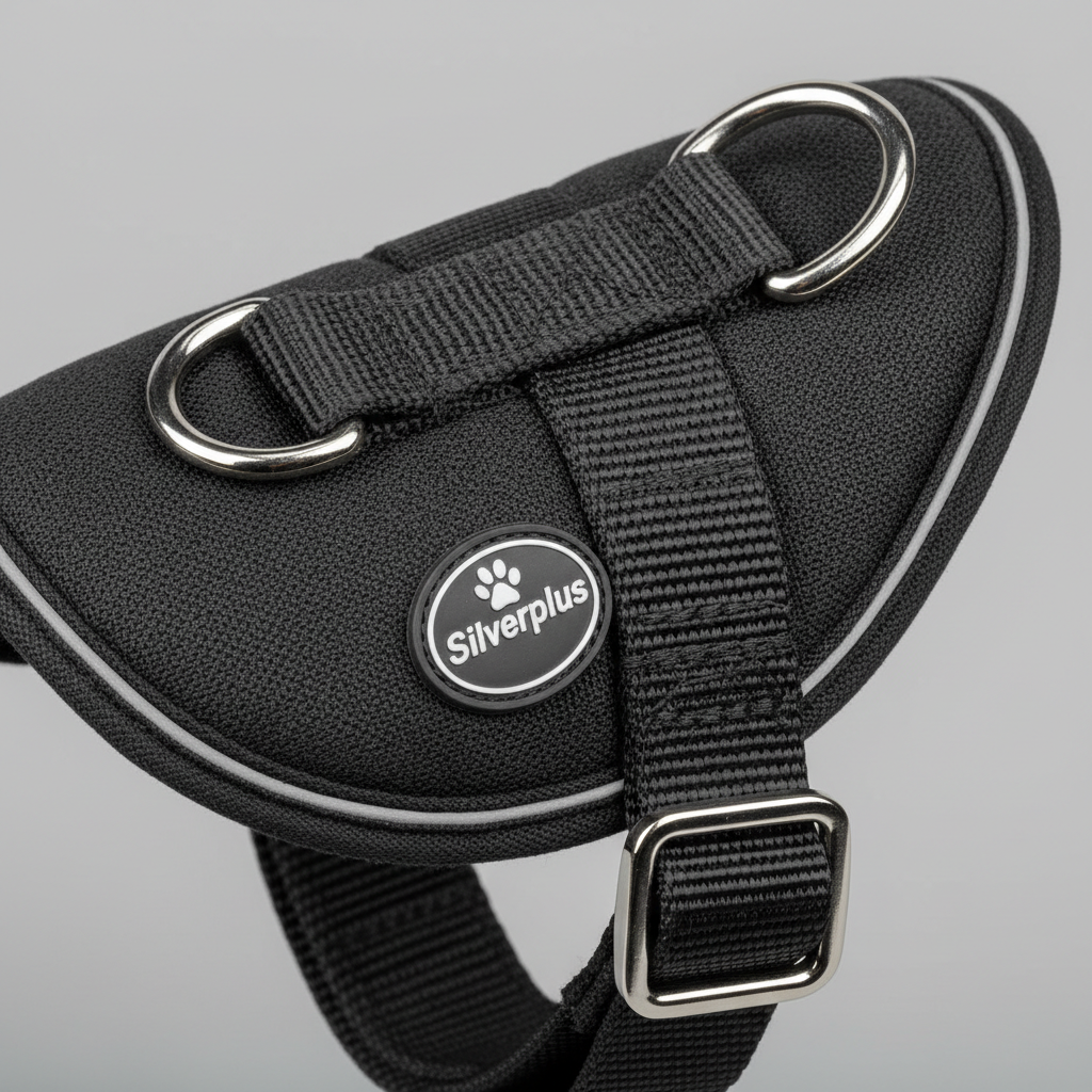 Karlie Art Sportiv Silverplus Geschirr Schwarz 15mm Detail