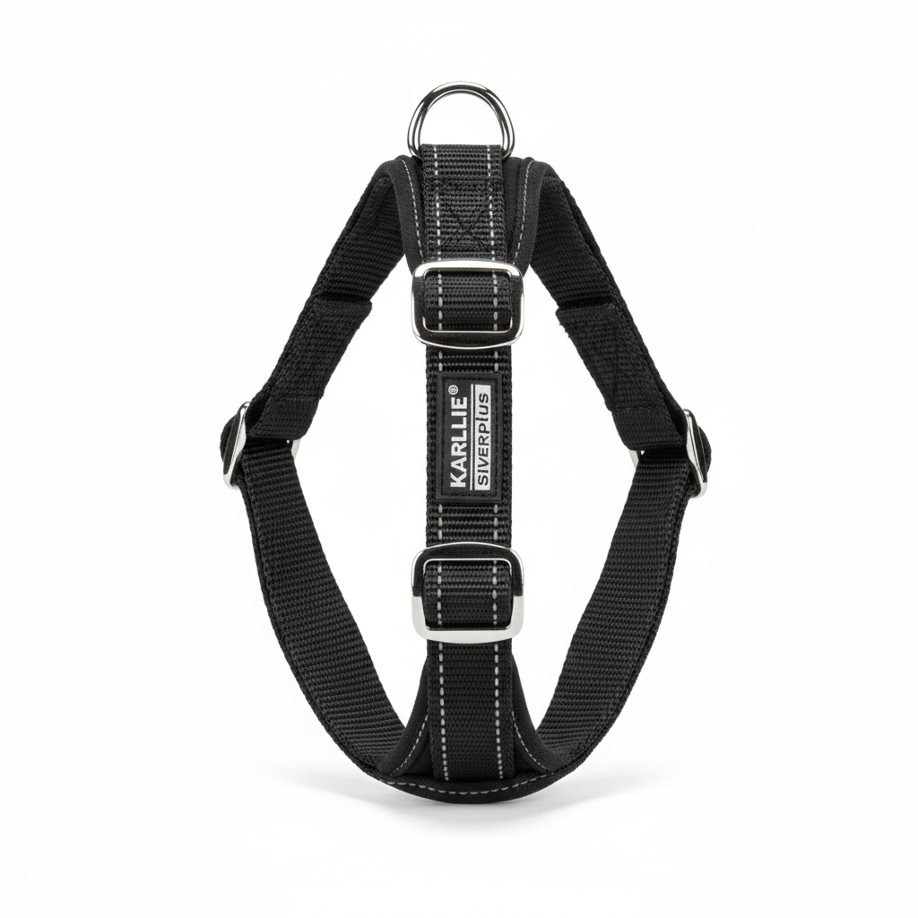 Karlie Art Sportiv Silverplus Geschirr Schwarz 15mm Hauptansicht