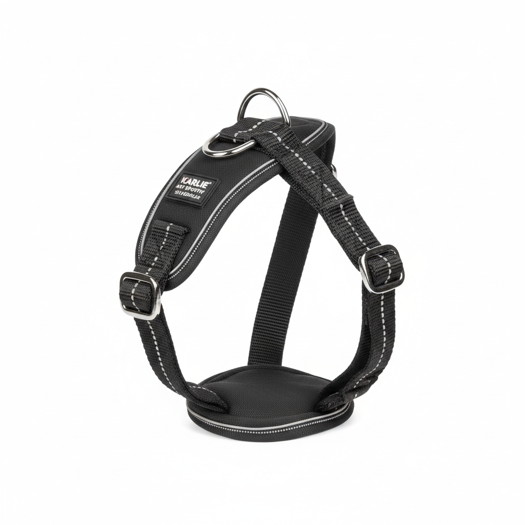 Karlie Art Sportiv Silverplus Geschirr Schwarz 25mm 87-128cm Hauptansicht