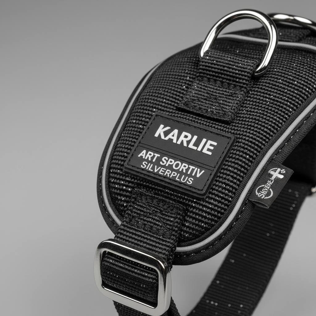 Karlie Art Sportiv Silverplus Geschirr Schwarz 25mm Detail