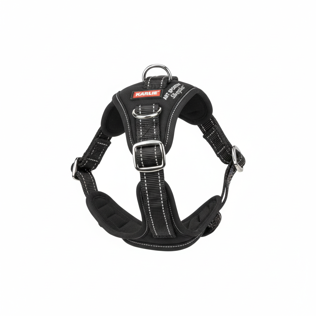 Karlie Art Sportiv Silverplus Geschirr Schwarz 25mm Hauptansicht